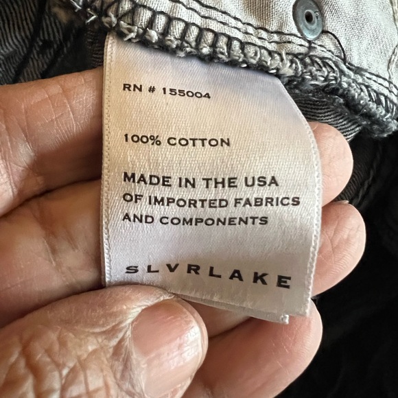 SLVRLAKE London Crop Jeans 27 High Rise Straight Leg Black Gray Wash USA Y2K - Picture 5 of 7